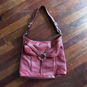 a.n.a A New Approach Burgundy Leather Hobo Bag